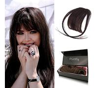 Firstly Traders Clip On Clip In Front Hair Bangs Fringes Hair Extension Piece Extension for Women and Girls| With Sides (Dark Brown)