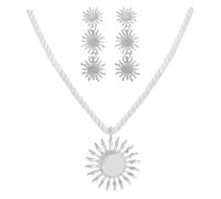 Firstmeet Metal Sun God Choker Necklace Chunky Alloy Pendant Jewelry for Women Girls, Zinc, No Gemstone