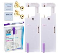 Firstomato 2PCS Disposable Ear Piercing Kit Ear Piercing Gun Self Use Ear Piercings Kit Cartilage Piercing Gun with Hypoallergenic Earrings(3mm Ball,24kt Gold)