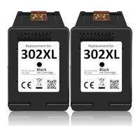 Firstoner 302XL Black Ink Cartridge, 302XL Replacement for HP 302 Ink Cartridges Combo Pack for Envy 4520 4524 4527 4523 OfficeJet 3830 3831 3835 4650 5230 DeskJet 3630 1110 2130 2132 (2 Black)
