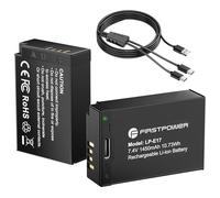 FirstPower LP-E17 Battery with USB-C Port, 2-Pack 1450mAh Replacement Battery for Canon EOS R10, R8, R50, RP, Rebel T8i, T7i, T6i, T6s, SL2, SL3, EOS M3, M5, M6, 77D, 200D, 750D, 760D, 800D, 8000D