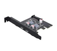 FIRSTXIU 2 Ports PCI-E 1X to Type C Expansion Card Connector Dual 20W PD Fast Charge Conversion Card for Fast Charging