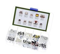 FIRSTXIU 250Pcs Tactiled Push Button Switches Assortment 10 Types Case For Car Remote Repair Microswitches Electronics Switches