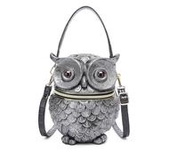 FIRSTXIU 3D Owl Embossed Shoulder Bag Creative Punk Female Crossbody Bag Animal Shape Handbag Suitable for Various Occasion
