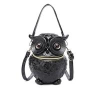 FIRSTXIU 3D Owl Embossed Shoulder Bag Creative Punk Female Crossbody Bag Animal Shape Handbag Suitable for Various Occasion