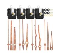 FIRSTXIU 4 Packs Clock Mechanism With 4 Types Of Wood Hands Quiet Movement Battery Operated Parts Kits Wall Clock Motor Kits