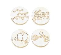 FIRSTXIU 4Pcs Love Heart Stamp Head Sealing Stamp Head For Invitation Appreciation Card Package Envelope Embellishments Interchangeable Sealing