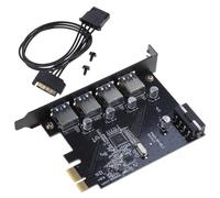 FIRSTXIU 4Port USB3.0 PCI-E Expansion Card Chassis Power Supply (4 Pin Interface) 4P 5Gbps High-speed Expansion Card Splitter