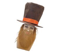 FIRSTXIU Abrahams Lincolns Costume Accessories Fake Beard Mustache Top Hat Presidents Day Costume Halloween Cosplay Costumes Presidents Day
