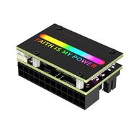 FIRSTXIU Angled Computer Power Connector 24Pin Interfaced With 18 Presets Color For Customizable Gaming PC Aesthetics PC Case Cable Organise