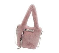 FIRSTXIU Autumn Winter Plush Bucket Bag Soft Furry Shoulder Crossbody Purse Casual Handbag for Fashionable Women