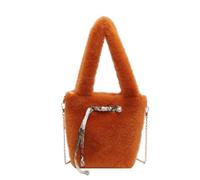 FIRSTXIU Autumn Winter Plush Bucket Bag Soft Furry Shoulder Crossbody Purse Casual Handbag for Fashionable Women