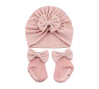 FIRSTXIU Baby Hat Socks Set Breathable Plush Hat Large Butterfly Decoration Warm Toddler Baby Accessorise Newborn