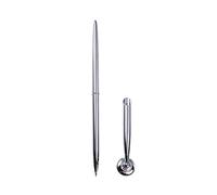 FIRSTXIU Ballpoint Pen with Metal Base Stand Desk Metal Ballpoint Pen for Office Guest Sign In Pens for Wedding Hotel Reception