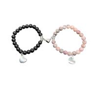 FIRSTXIU Bracelets,2Pcs Magnetic Parents Bracelets Relationship Distance Bracelet Heart Bead Bracelet Matching for Sun and Dad Friendship