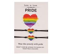FIRSTXIU Bracelets,2x Heart Charm Bracelet For Couple Friendship Rainbow Color Pendant Rope Chain Bracelet Bangle Women Men Lucky Jewelry