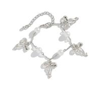 FIRSTXIU Bracelets,Bowknot Tassels Bracelet with Faux Pearls Accent Fashionable Bowknot Tassels Bracelet for Girls Showcasing Gracefulness