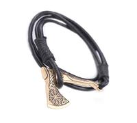 FIRSTXIU Bracelets,Men's Leather Bracelet with Axes Pendant Symbolizing Strength and Courage Bangle Fashionable Jewelry for Trendsetters
