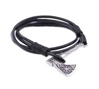 FIRSTXIU Bracelets,Men's Leather Bracelet with Axes Pendant Symbolizing Strength and Courage Bangle Fashionable Jewelry for Trendsetters