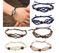 FIRSTXIU Bracelets,Net Bag Adjustable Bracelet Cord Empty Without Stone Crystal Holder Bracelet Natural Healing Bracelet Decor