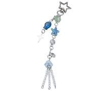 FIRSTXIU Bracelets,Sweet Cool Keychain Backpack Pendant for Women Star Bead Fringe Shell Keyring Valentines Day Bag Car Ornament