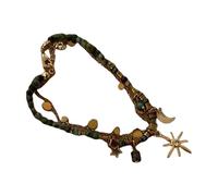 FIRSTXIU Bracelets,Vintage Natural Stone Beaded Bracelets Metal Star Pendant Necklace Charm Jewelry Beads Texture for Women