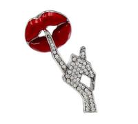FIRSTXIU Brooch,Fashionable Sophisticated Lips Suit Lapel Pin with Dripping Oil Designs Contrast Accessory for Party Supplies Costumes