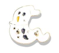 FIRSTXIU Brooch,Halloween Cartoon Specter Pin Accessory Eerie Halloween Badge Pumpkin Specter Broom Alloy Lapel Pin for Theme Parties