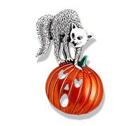 FIRSTXIU Brooch,Halloween Cartoon Specter Pin Accessory Eerie Halloween Badge Pumpkin Specter Broom Alloy Lapel Pin for Theme Parties
