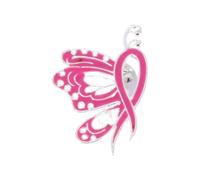FIRSTXIU Brooch,Ribbon Brooch for Breast Cancers Awareness Fashionable Clothes Lapel Pin Elegant Alloy Accessory for Sweater Collar