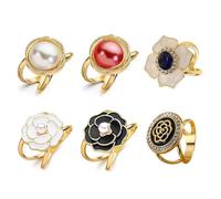 FIRSTXIU Brooch,Set of 6 Vintage Brooch Clips for Clothing Scarf Fastener Stylish Scarves Rings Buckle and Versatile Shawls Accessories