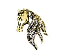 FIRSTXIU Brooch,Stylish Horse Head Brooch Retro Zodiacs Design Elegant Alloy Badges Accessory For Women’s Fashion Wardrobe Upgrade