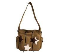 FIRSTXIU Canvas Star Bag School Bag Large Capacity Crossbody Shoulder Bags for Teens Versatile Vintage Bags