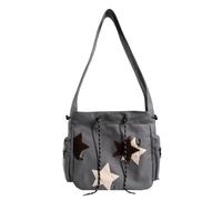 FIRSTXIU Canvas Star Bag School Bag Large Capacity Crossbody Shoulder Bags for Teens Versatile Vintage Bags