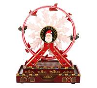 FIRSTXIU Christmas Decoration Animated Santa Rotating Ferriss Wheel With LED Lighting And Music Tunes Stylish Desktop Ornament Resin Christmas Decoration