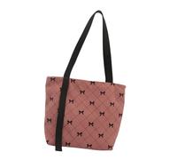 FIRSTXIU Corduroy Underarm Bag With Bows Detail Large Capacity Shoulder Purse Beach Bags Handbag For Women And Girls
