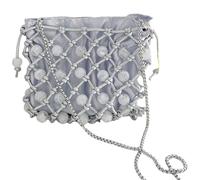 FIRSTXIU Delicate Vintage Handwoven Pearls Crossbody Bag For Women PU Fashion Shoulder Purse Sophisticated Lady's Satchel