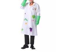 FIRSTXIU Doctor Lab Coat Mad Scientist Physicist Costume Halloween Cosplay Costume Mad Scientist Accessories