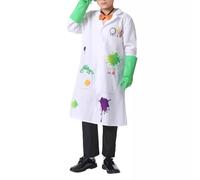 FIRSTXIU Doctor Lab Coat Mad Scientist Physicist Costume Halloween Cosplay Costume Mad Scientist Accessories