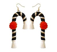 FIRSTXIU Earring,Cane Earrings Lightweight Christmas Woven Studs Handmade Cotton Braid Hoop Drop Dangle for Women Girls