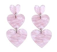 FIRSTXIU Earring,Delicate Jewelry 3-connect Heart Earrings 2023 Trend Vintage Temperament Acrylic Drop Earrings for Girls Lady Gifts