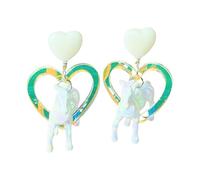 FIRSTXIU Earring,Elegant Acrylic Heart Horses Dangle Earrings Modern Heart Horses Drop Earrings Jewelry Stylish Dangle Ear Pendant