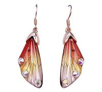 FIRSTXIU Earring,Fairy Cicada Butterfly Earrings Fantasy Jewelry Gradient Colorful Rhinestone Sequins Long Drop Earrings
