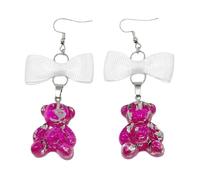 FIRSTXIU Earring,Fashion Bowknot Earring Cartoon Candy Bear Pendant Earrings Colorful Resin Earrings Drop Danglers Charm Jewelry