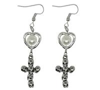 FIRSTXIU Earring,Heart Skull Ear Drop Gothic Irregular Pendant Dangle Earrings Handmade Halloween Jewelry Accessory for Women Men