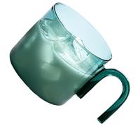 FIRSTXIU Espresso Drinkware for Cappuccinos 300ml Round Single Coffee Mug with Handle High Borosilicate Glass Drinking Cup Coffee Mug