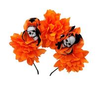 FIRSTXIU Flower Crown Headband Halloween Cincos Des Mayoes Party Costume Skeleton Florals Headpiece Day Of The Deads Headpiece Halloween Dia De Los Muerto Party Costume