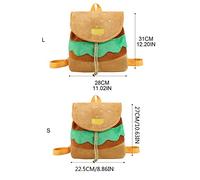 FIRSTXIU for Creative Hamburger Backpack for Girls Boys Women Large Capacity Travel Backpack Plush Drawstring Student School