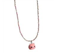FIRSTXIU Funny Halloween Pendant Necklace Statement Collar Necklaces Clavicle Chain Choker Jewelry Acrylic Beaded Necklace