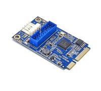 FIRSTXIU Highly Speed 5Gbps PCIExpress To USB 3.0 Internal Interfaces Card MINI PCIe to 19Pin Expansion Card With 19Pin Socket
